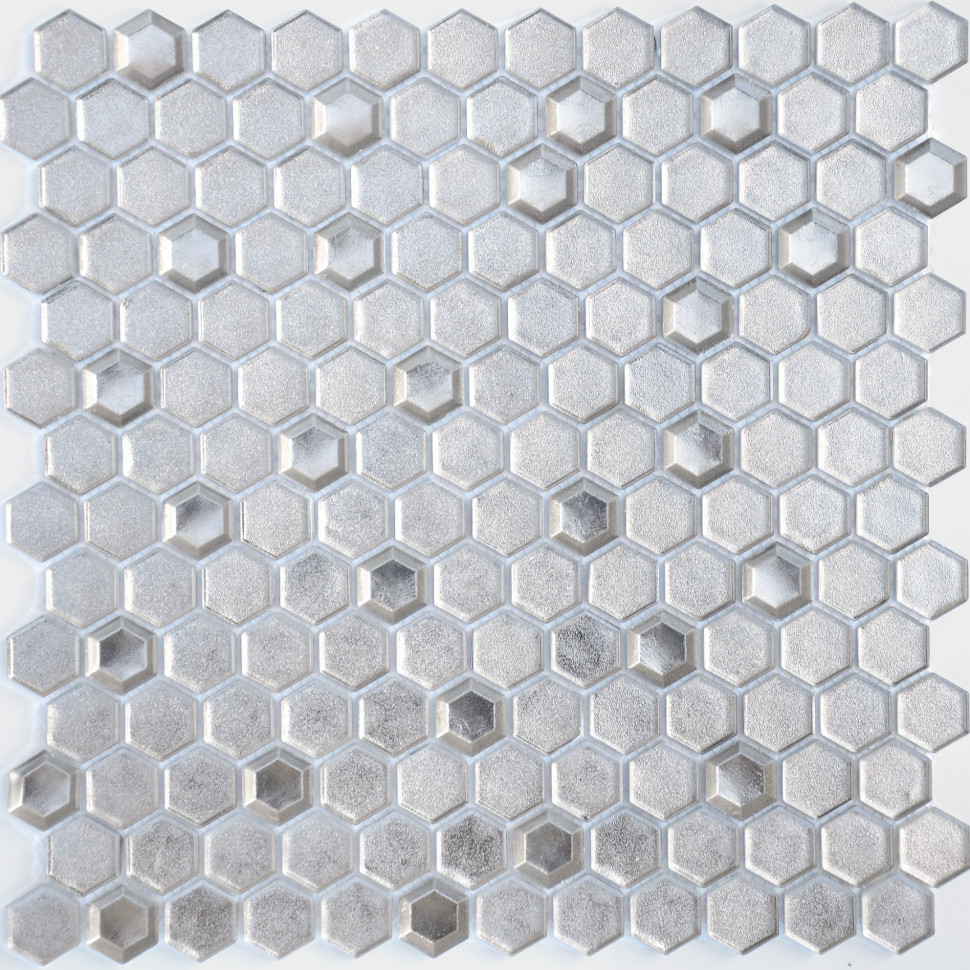 Caramelle Argento grani hexagon 13x23x6